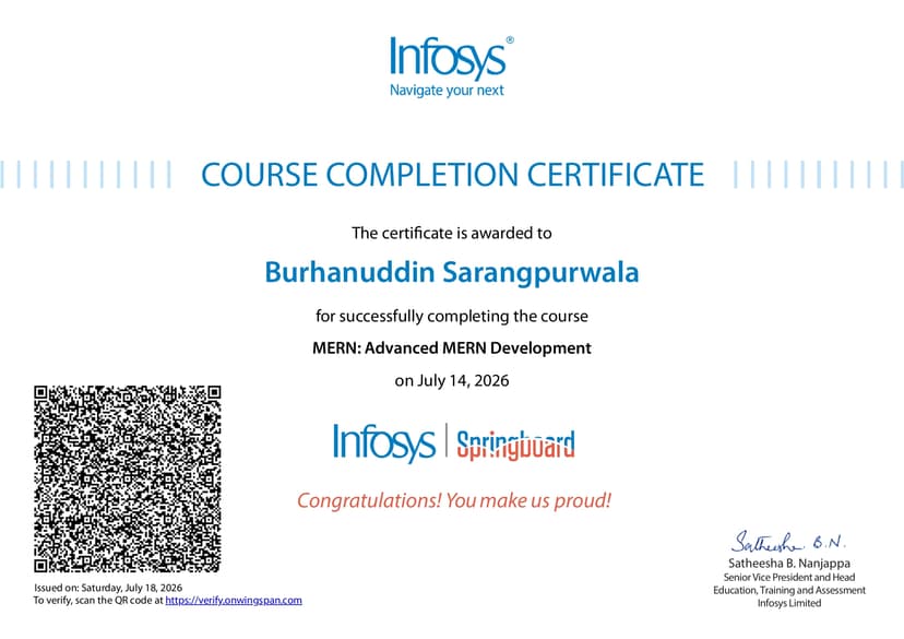 MERN Stack Certificate